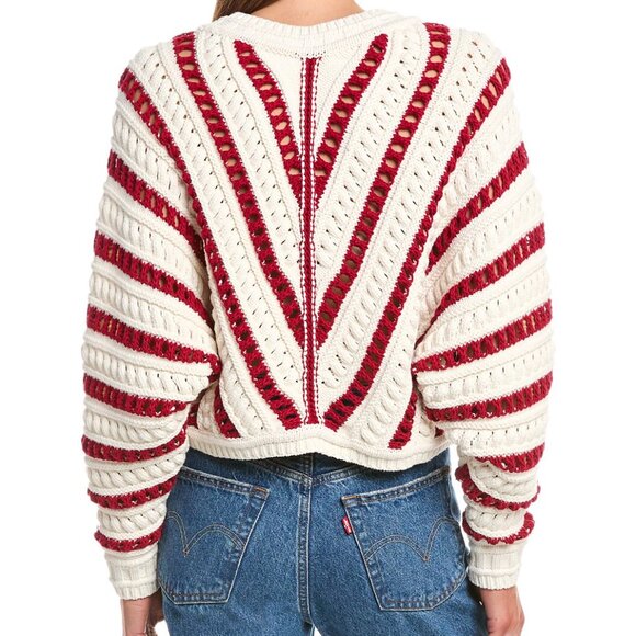 Red/White Ba&sh Pull Gardy Sweater (New w/ Tags) Size 1 - Picture 2 of 4